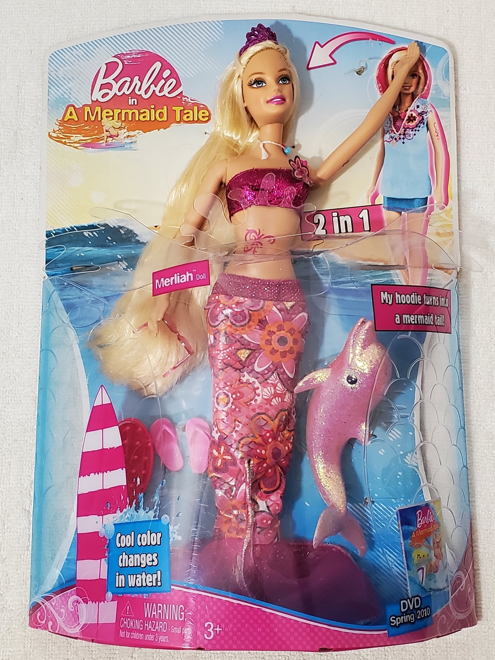 Vintage 2009 Mattel Barbie in A Mermaid Tale Merliah 2-in-1 Doll Color Change